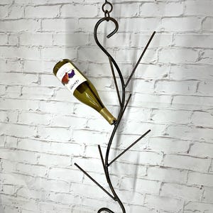 Rustic Wrought Iron Wine Bottle Tree – Outdoor Patio Decor