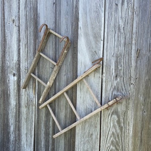 Folding Ladder Wood Clothes Drying Rack, Antique Vintage Primitive in NYC