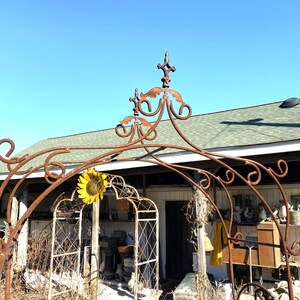 Wrought Iron Ornate Arbor Climbing Flower Garden Arch Rustic - Etsy