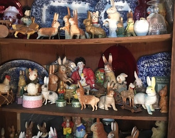 Rare German Paper Mache Easter Rabbit Candy Container Collection