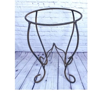 Wrought Iron 23" Rustic Garden Pot Holder – Indoor Outdoor Planter Stand