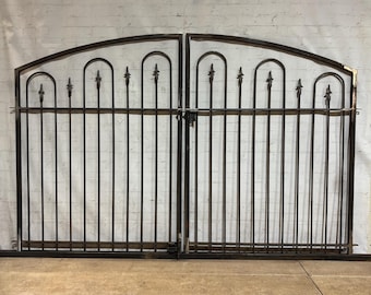 Wrought Iron 4ft Tall x 7.5ft Wide Center Divide Des Moines Gate | Double Driveway Gate | USA Made