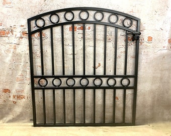 Custom Made Steel 4ft x 4ft Double Circle Metal Gate - Residential or Commercial Wrought Iron Heavy  For Entrances - Secure Yard Landscape