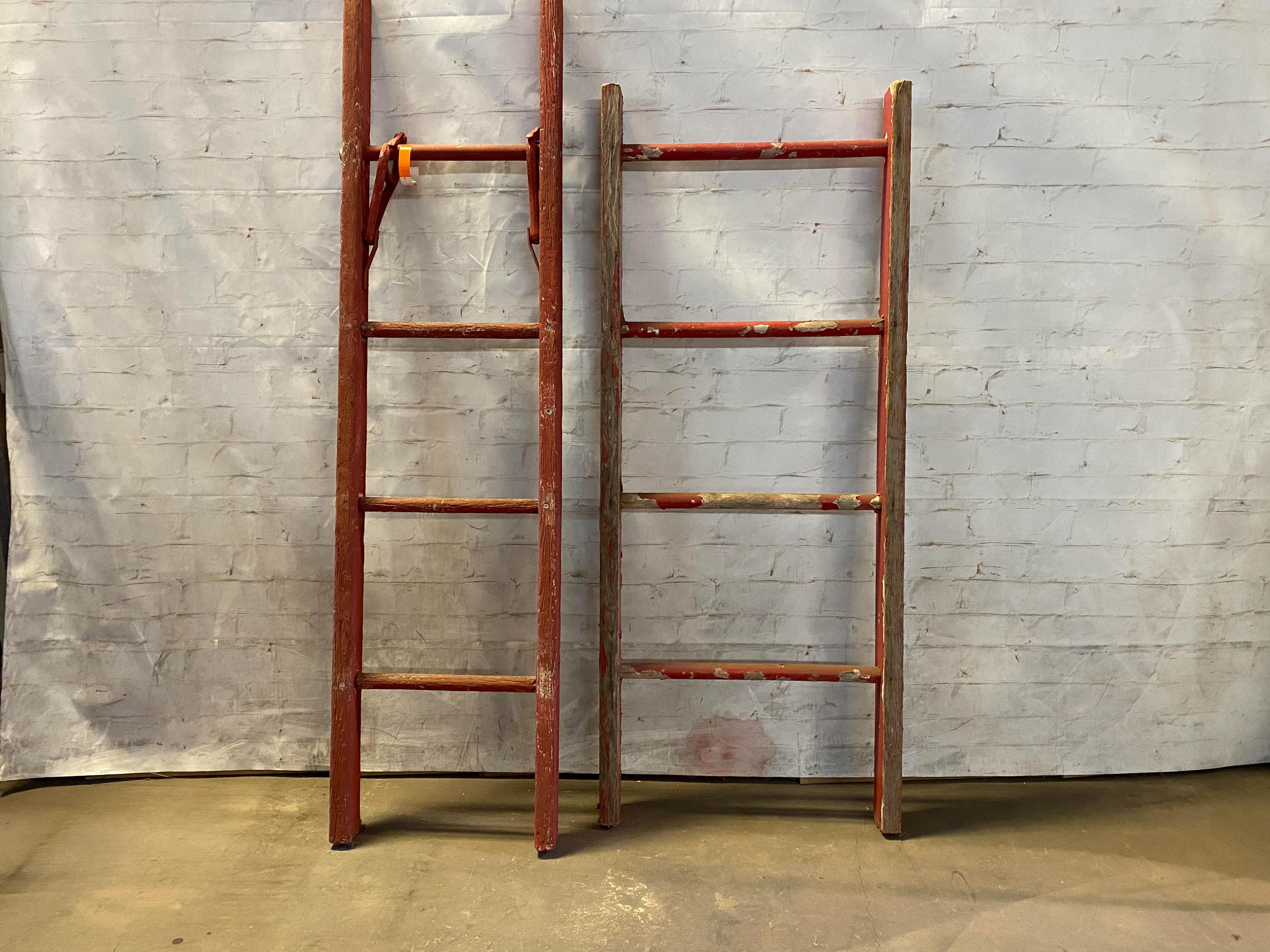 アンティーク雑貨 ladder Antique Vintage Wooden 4 Rung Ladders - Rustic Shelf - Primitive