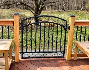 3ft Tall x 4ft Wide Donovan Wrought Iron Garden Gate | Single Entry Gate | USA Made