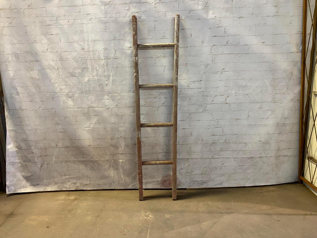 Antique Vintage Wooden 4 Rung Ladders - Rustic Shelf - Primitive ...