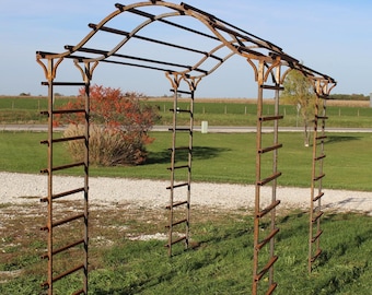 8ft 5in Tall Mission Garden Pergola | Adjustable Steel Gazebo Fram