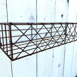 36" Wrought Iron Large Cottage Window Box Wall Basket - Outdoor Patio Metal Basket Container