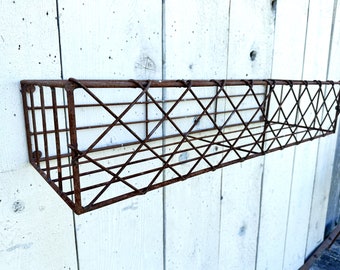 36" Wrought Iron Large Cottage Window Box Wall Basket - Outdoor Patio Metal Basket Container - Sturdy Rustic Pot Holder Garden Planter Deck