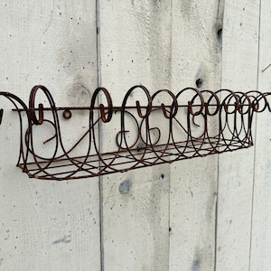 Window Box Wall Mount Planter - Outdoor Patio Metal 31” Basket Container - Sturdy Rustic Pot Holder Garden Planter Deck Windowbox