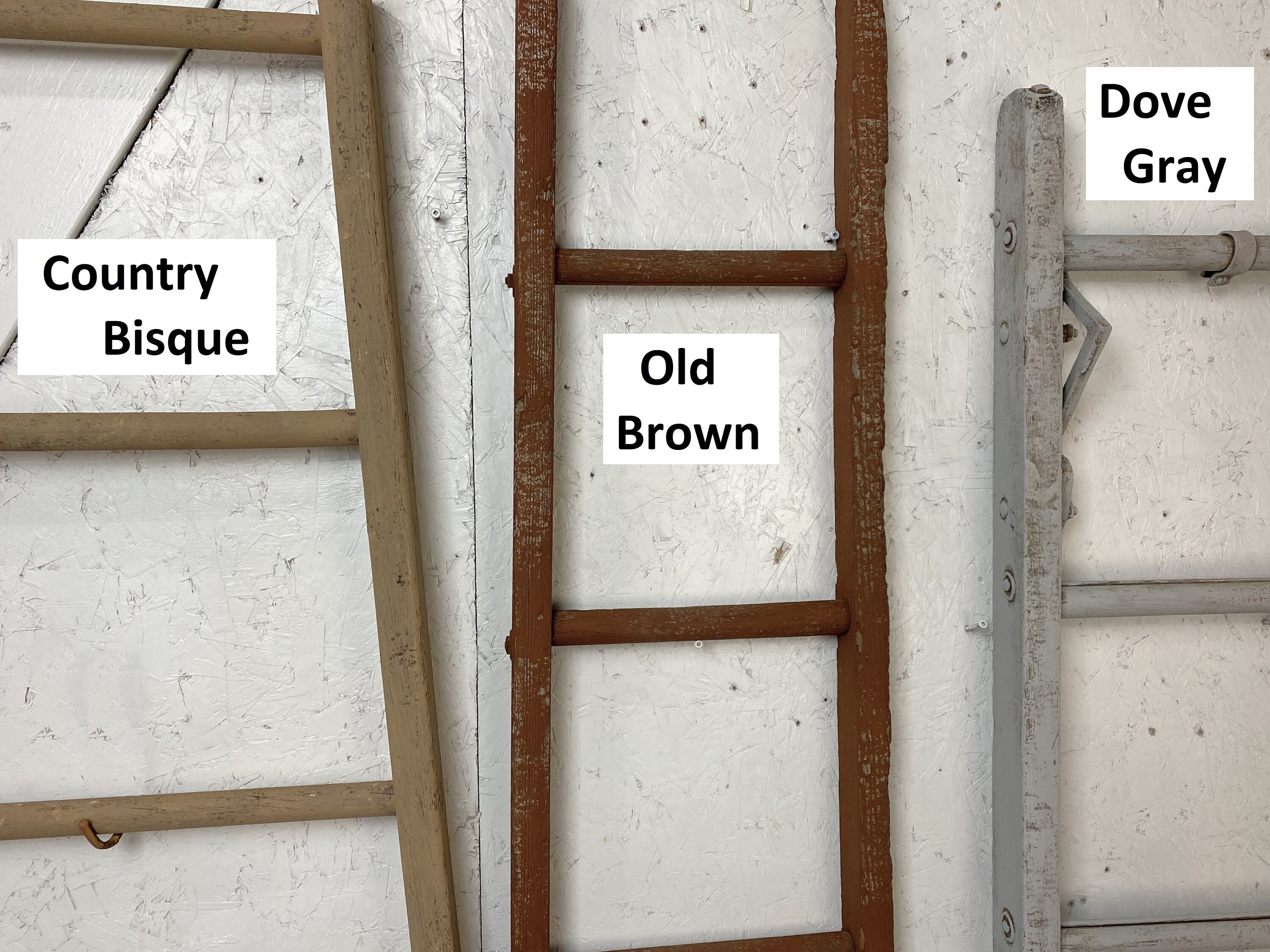Ladder Rung Rack Rustic 4-rung Ladder Pot Rack – Vintage Country Decor, Ceiling Storage ...