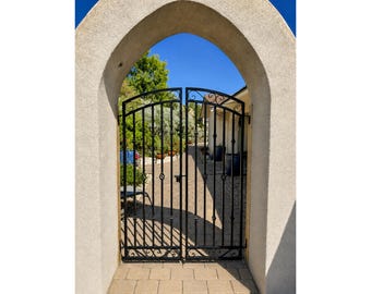 6ft Tall x 4.5ft Wide Wrought Iron Center Divide Donovan Gate | Garden Entry | Courtyard & Entrance