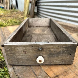 Old Rustic 29&quot; Wood Drawer From Dry Sink - Antique Architectural Wooden Cabinet Frame - Country Cupboard Element Hardware - Farmhouse Design