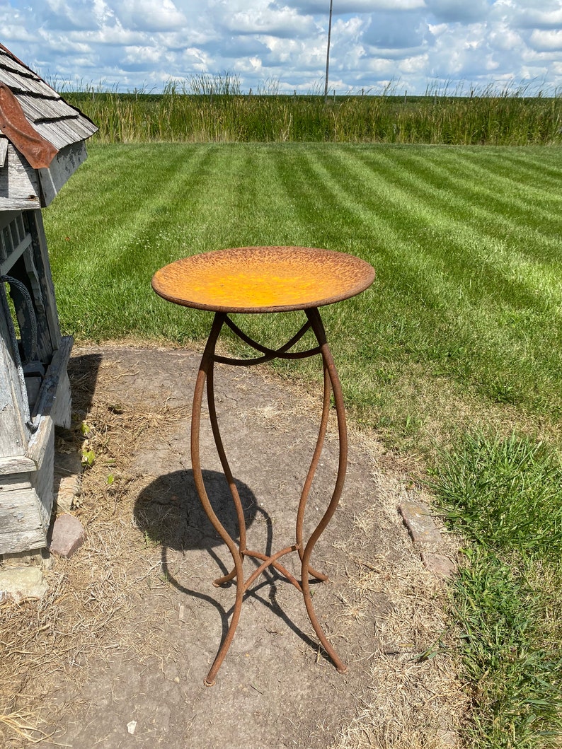38 Wrought Iron Bird Bathmetal Plant Stand Large Etsy