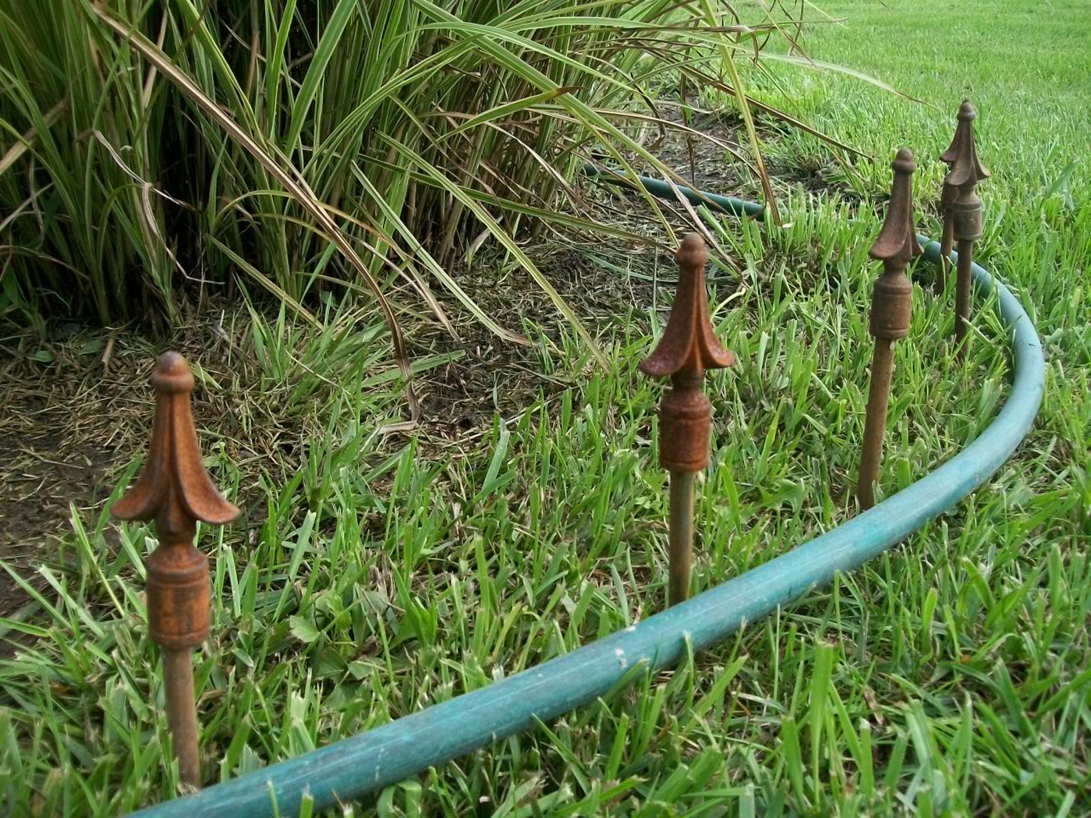 4 Wrought Iron Hose Guards w/ Cast Iron Finial to Guide Your Etsy