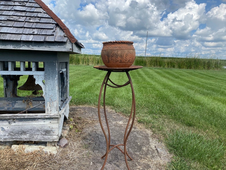 38 Wrought Iron Bird Bathmetal Plant Stand Large Etsy