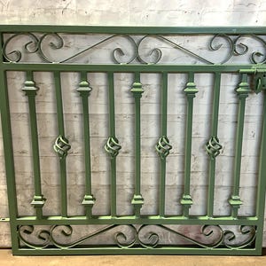 Handmade Wrought Iron Garden Gate - Moss Green Flat Top, 36x48 - Etsy