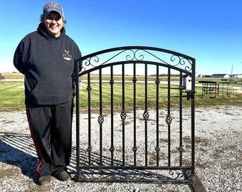 Wrought Iron Entrance Gate – Custom Size Metal Fencing, 48" Tall