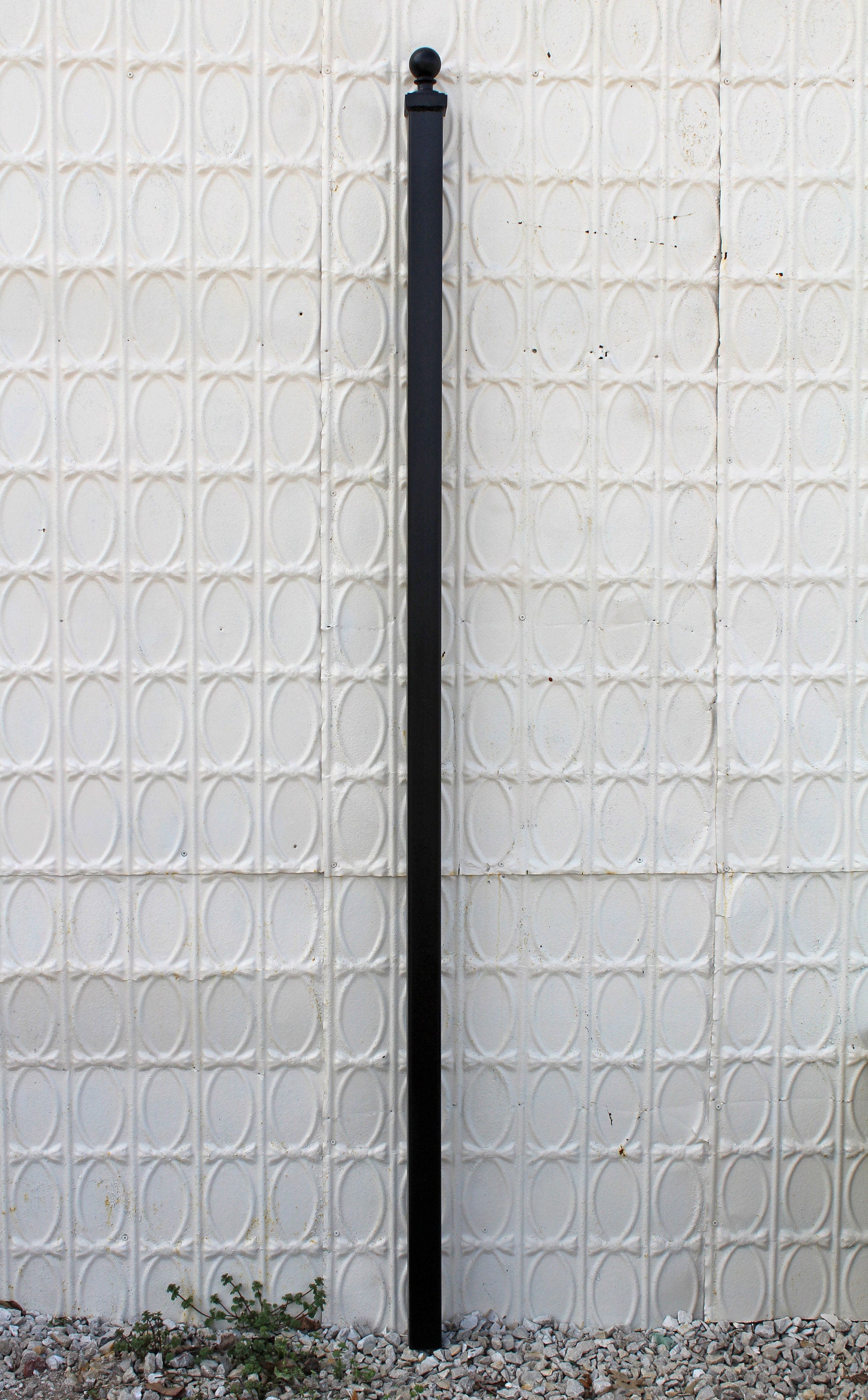 Square Iron Posts Wrought Iron Fence Post - 5ft Tall, Ball Top, 2