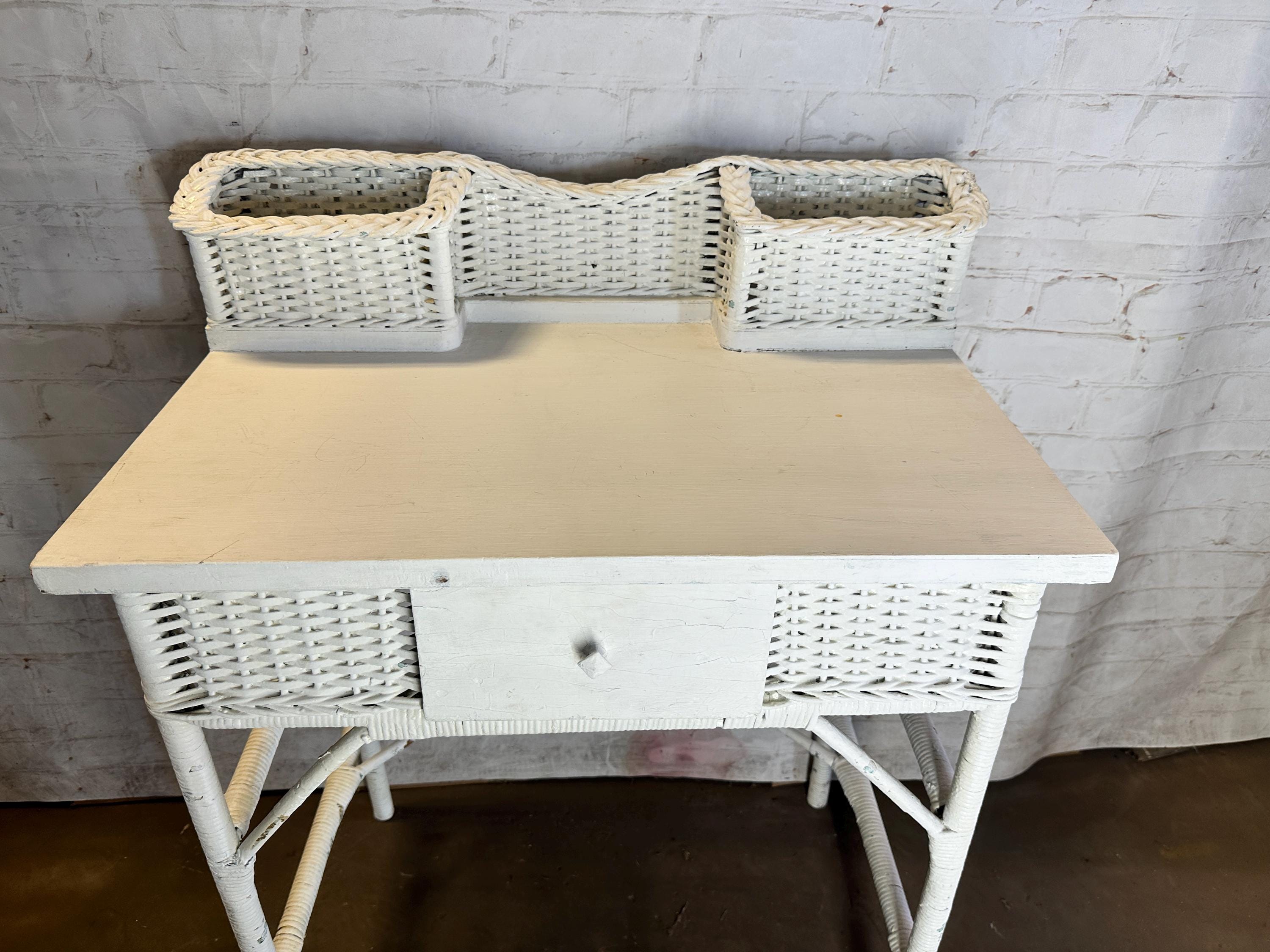 White wicker desk for sale discount