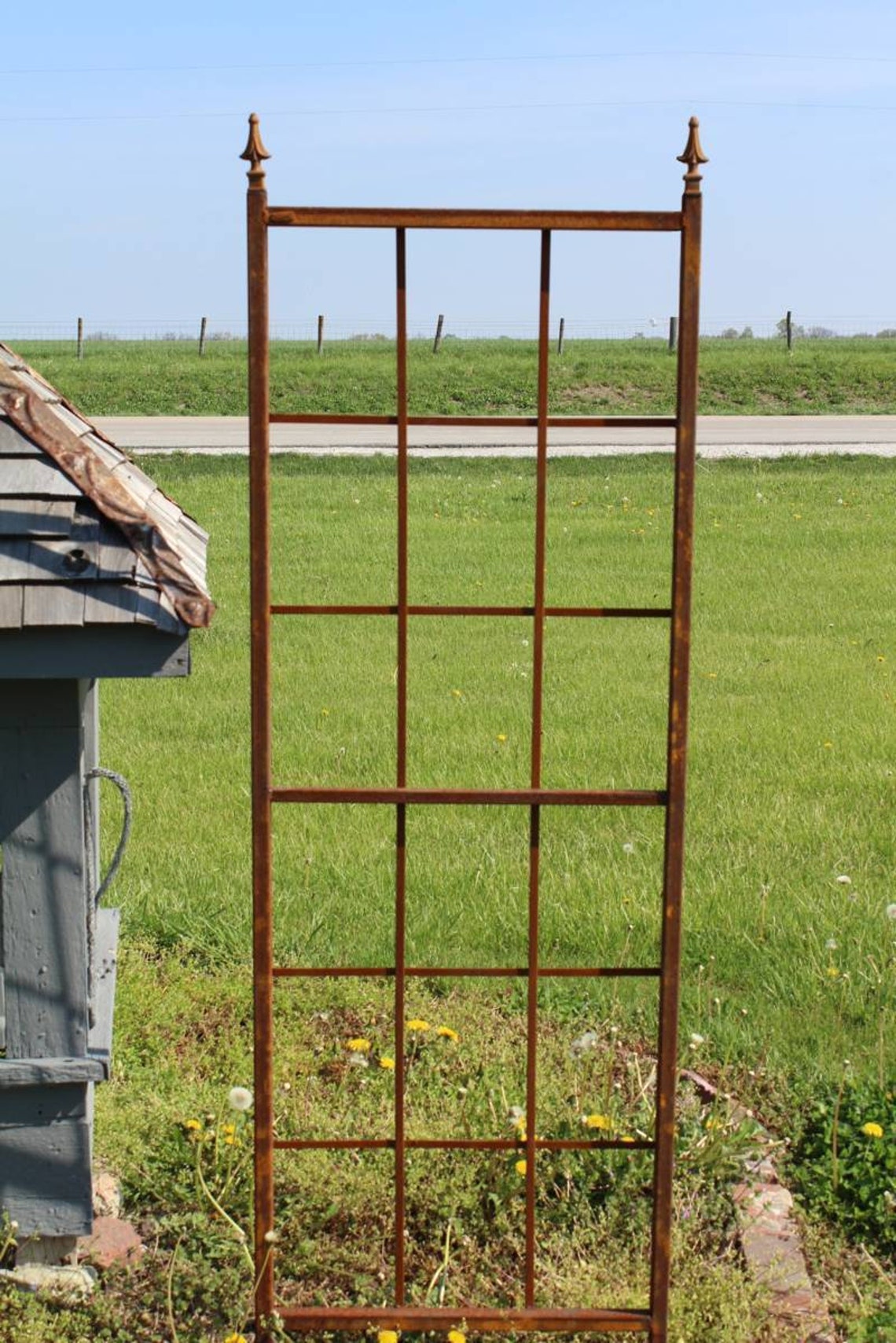 Mission Style Flower Trellis Garden Support 72 X Etsy