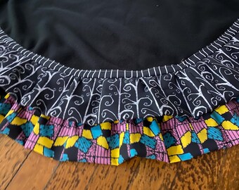 Nightmare Before Christmas Tree Skirt: Ruffled Cotton, Handmade