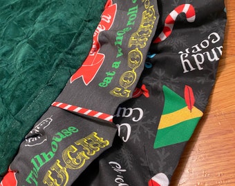 Handmade Buddy Elf Christmas Tree Skirt: Ruffled Velvet Holiday Decor