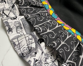 Handmade Nightmare Before Christmas Tree Skirt: Ruffled Cotton Patchwork