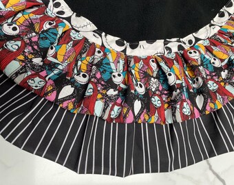 Nightmare Ruffled Christmas Tree Skirt: Handmade Cotton Fleece