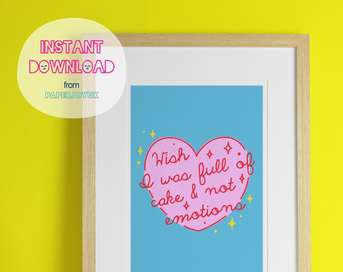 Printable Wall Art, Colourful Funny Typography Art Print, Modern ...