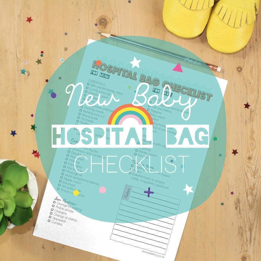 New Baby Hospital Bag Checklist Printable / Baby Planner Etsy