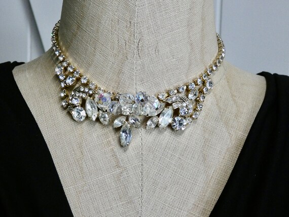 vintage choker, One of a Kind Rhinestone Necklace - image 1