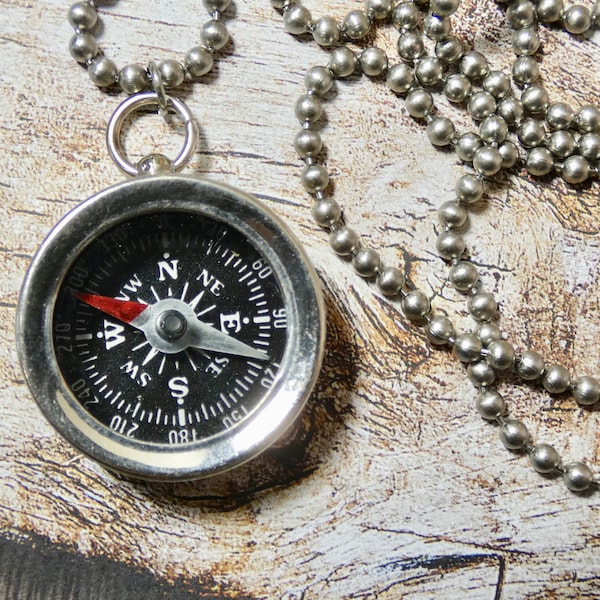 Compass Necklace silver working small size compass necklace