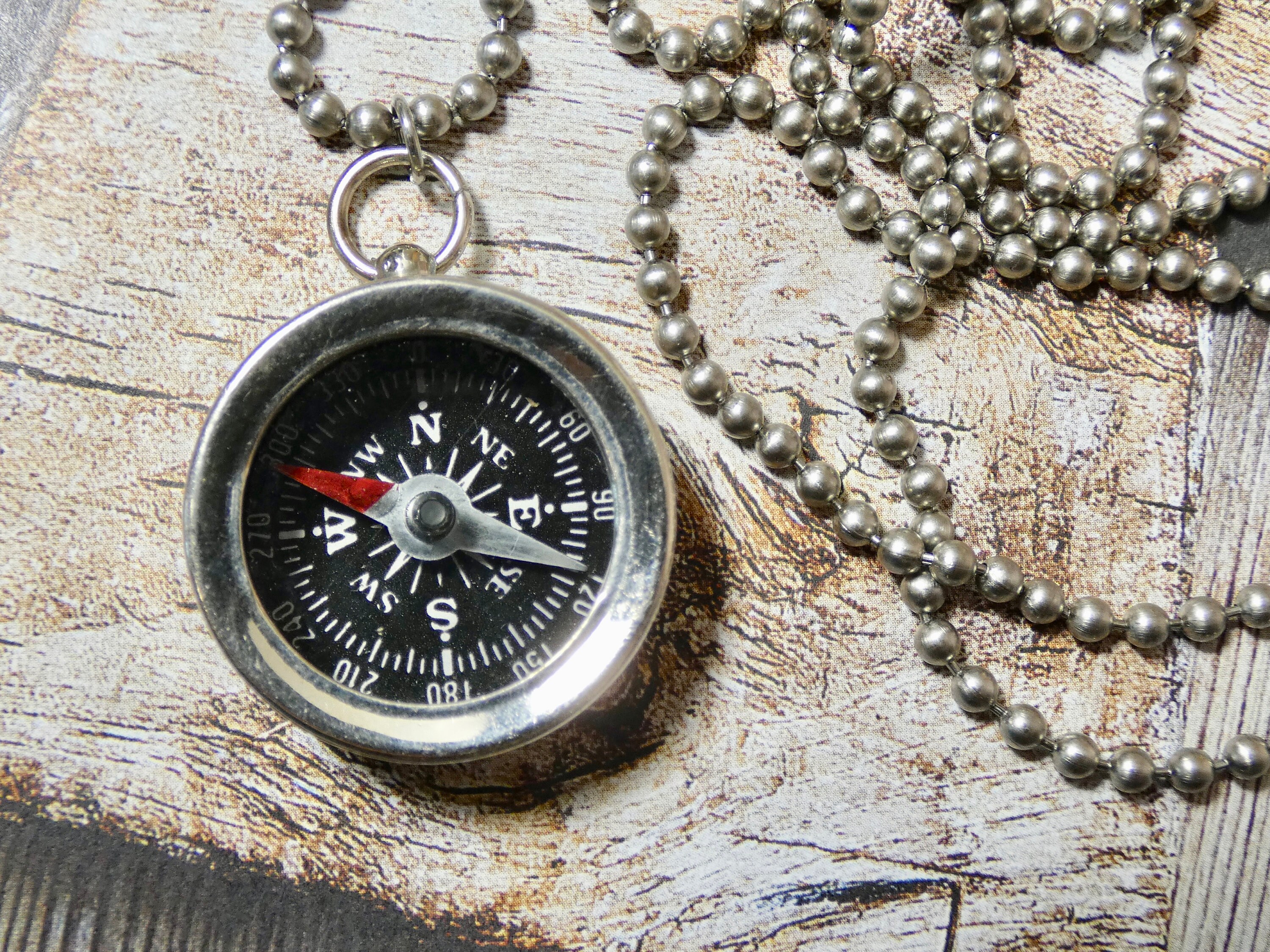 Compass Necklace Silver Working Small Size Compass Necklace Etsy