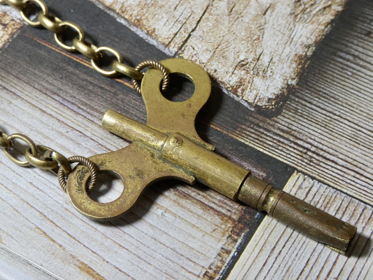 Vintage Rare Winding Clock Key Necklace Etsy