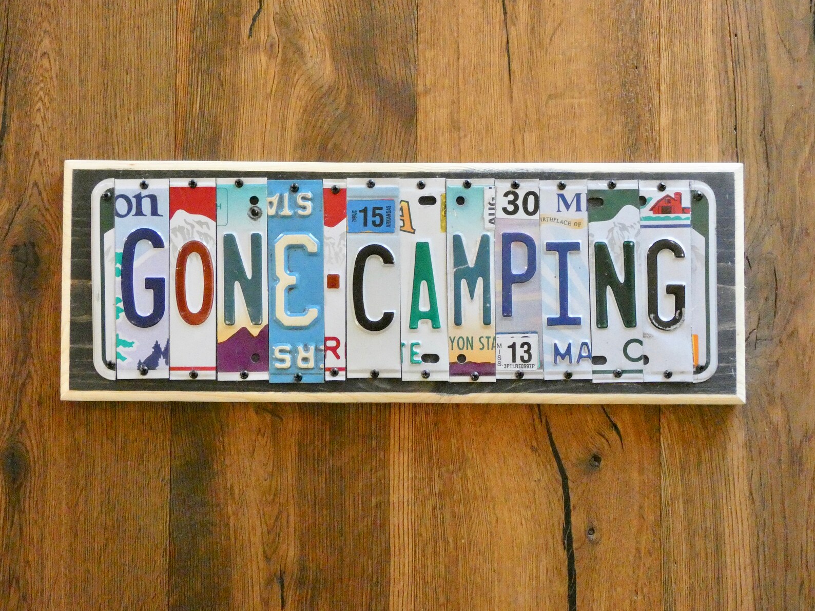 Gone Camping License Plate Sign Etsy UK