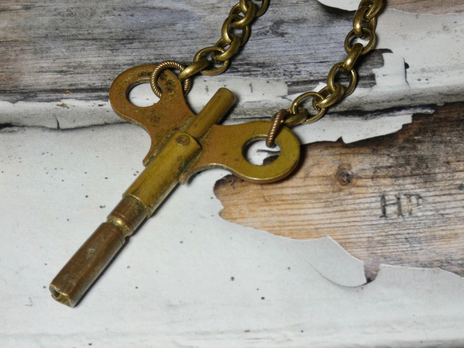 Vintage Rare Winding Clock Key Necklace Etsy