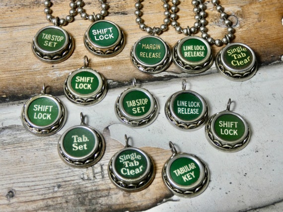 Typewriter Punctuation Necklace green rare color … - image 5