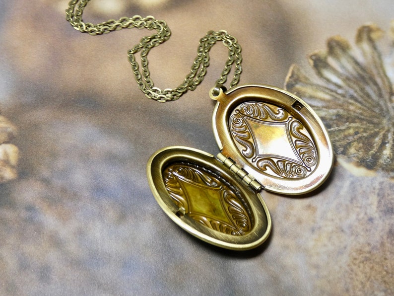 Locket Necklace The Perfect Mother Daughter Gift Brass Oval Picture Locket