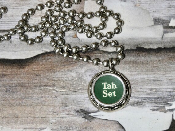 Typewriter Punctuation Necklace green rare color … - image 7