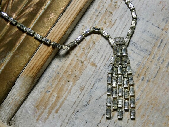 One of a Kind Vintage Rare Baguette Rhinestone Ne… - image 4