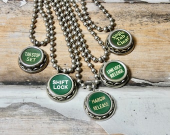 Typewriter Punctuation Necklace green rare color Authentic Typewriter Key pendant