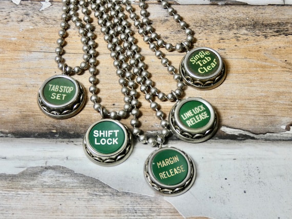 Typewriter Punctuation Necklace green rare color … - image 1