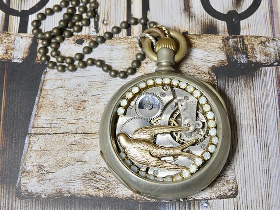 Steampunk Altered Pocket Watch Necklace - image 1