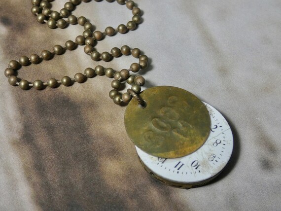Gear necklace, steampunk altered brass watch neck… - image 2