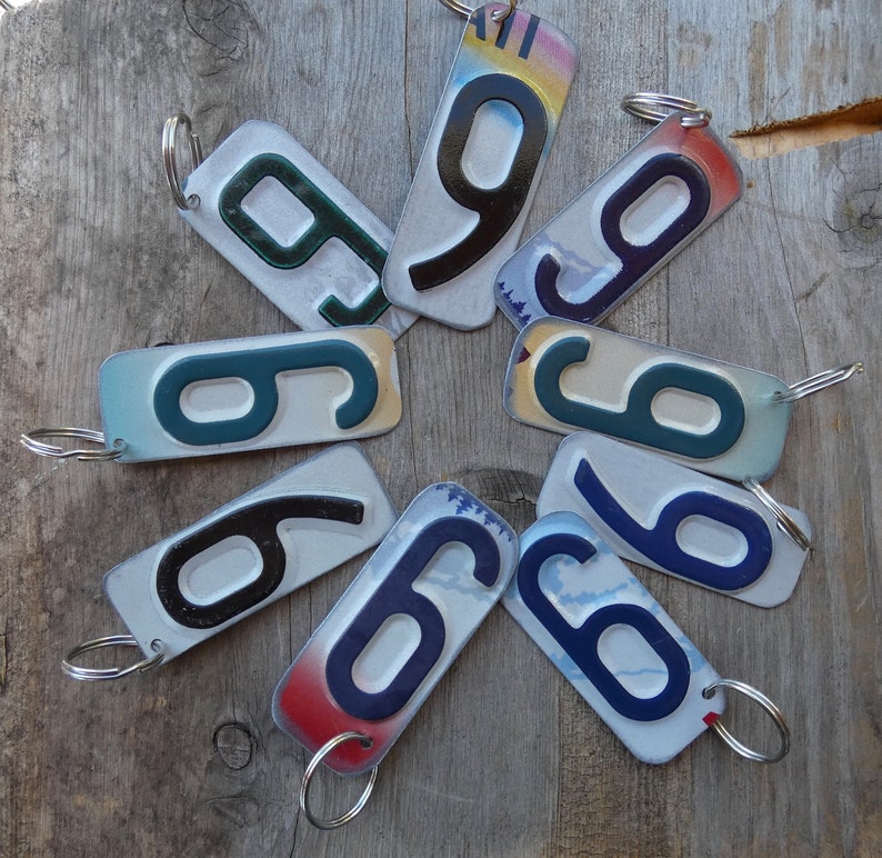 License Plate Keychains Repurposed from Authentic Plates Etsy