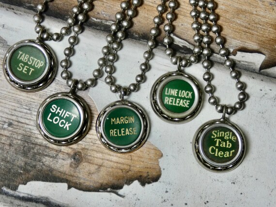 Typewriter Punctuation Necklace green rare color … - image 4