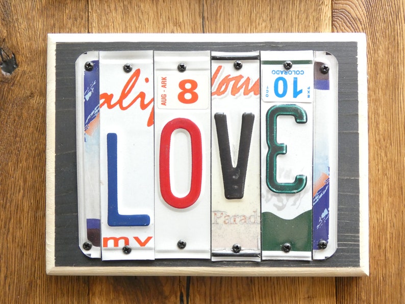 LOVE License Plate Sign or Choose a Customized Sign of Your Etsy