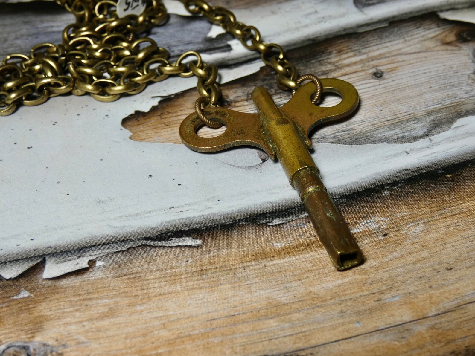 Vintage Rare Winding Clock Key Necklace Etsy