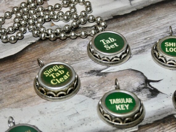 Typewriter Punctuation Necklace green rare color … - image 9